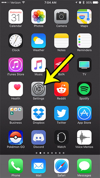 open the iphone's settings menu