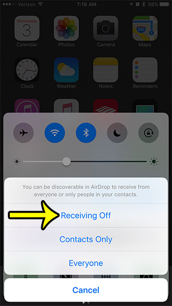 how to turn off airdrop on an iphone 7