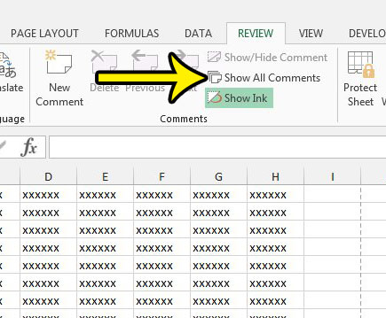 how to show all comments in excel 2013