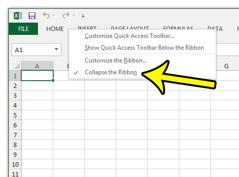 how to unhide the ribbon tabs in excel