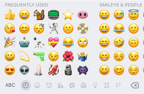 example of emojis on an iphone