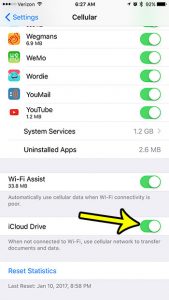how to enable cellular data for icloud drive on iphone 7