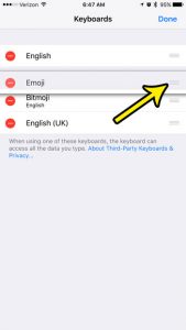 how to change the keyboard order on an iphone 7