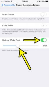 how to reduce white point on iphone 7