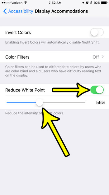 how to reduce white point on iphone 7