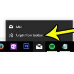 how to remove the mail icon in windows 10