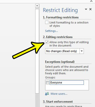 How to Restrict Editing for a Document in Word 2013 - 57