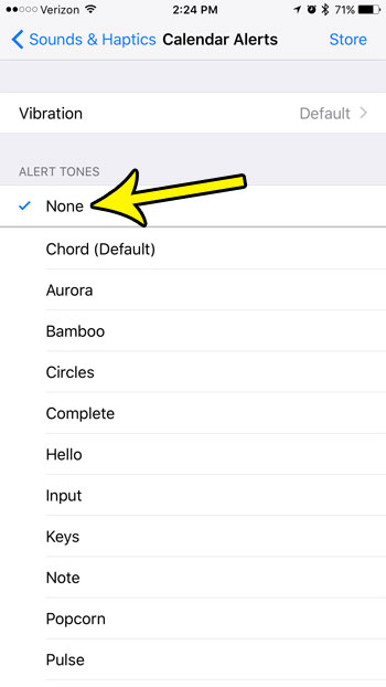 how to turn off calendar alert sound iphone 7