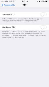 how to turn off tty on iphone 7