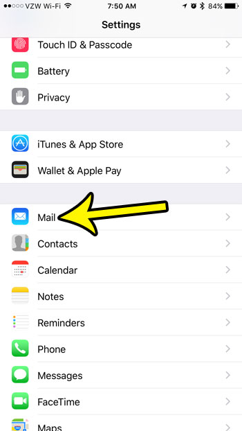 open the iphone mail app