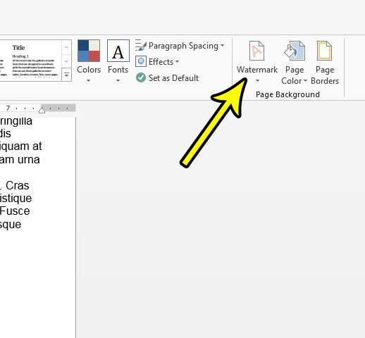 remove watermarks in word 2013