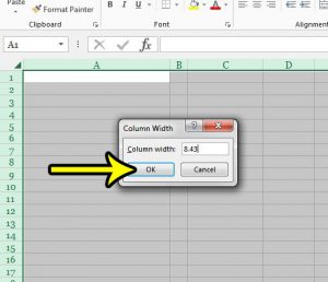 how to make all columns the same width in excel 2013