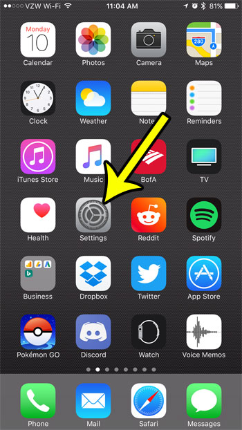 iphone 7 settings app