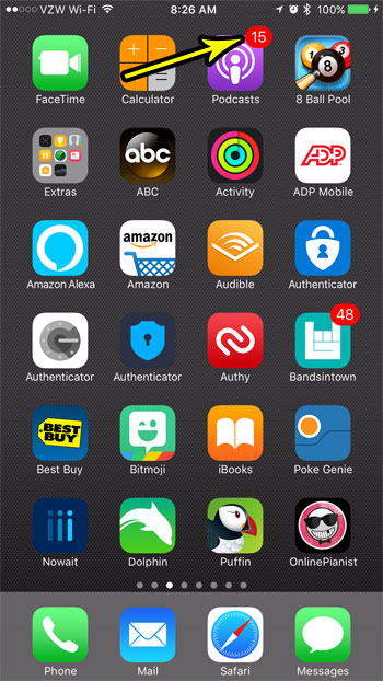 what is badge app icon iphone 7