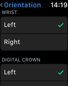 how to change apple watch orientation