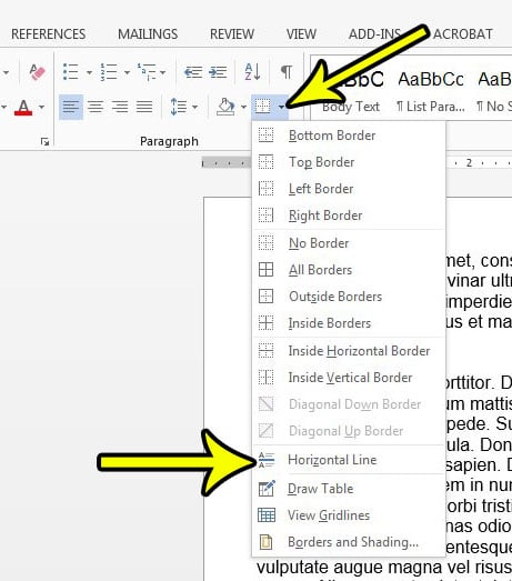 How to Add a Horizontal Line in Word 2013 - 86