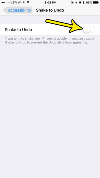 how to disable shake to undo on iphone 7