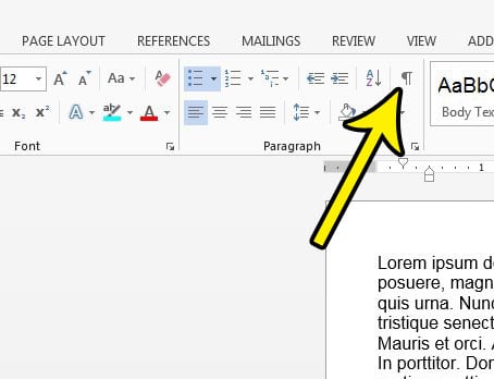 how to show and hide formatting marks in word