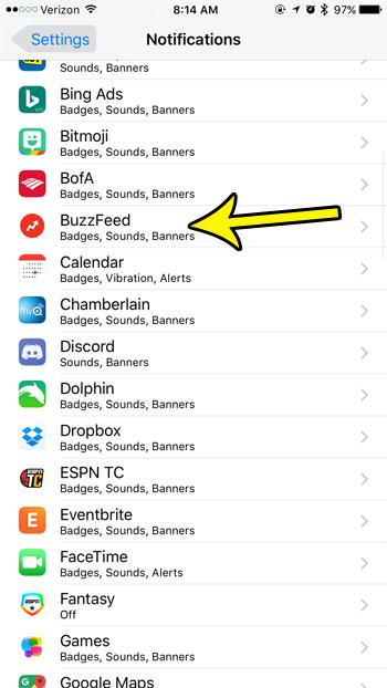 how to stop iphone buzzfeed notifications