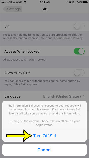 how to disable apple watch siri