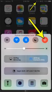 how to stop the iphone 7 screen from rotating