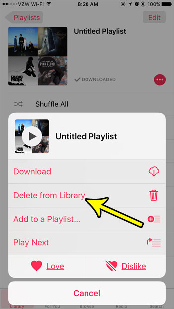 how to delete music playlist on iphone 7