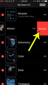 how to delete apple watch face