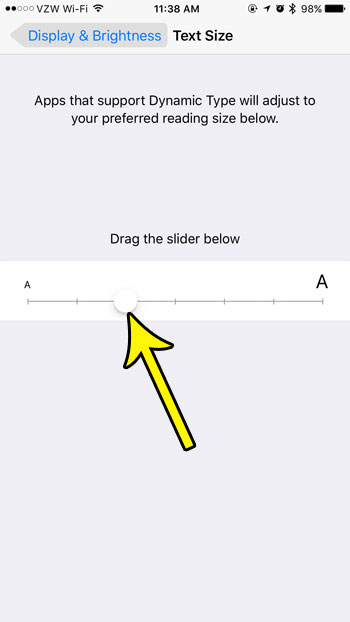 how to change text size on iphone 7