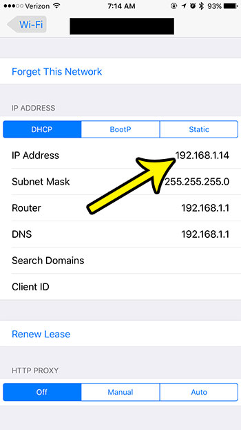 how to find ip address on iphone 7