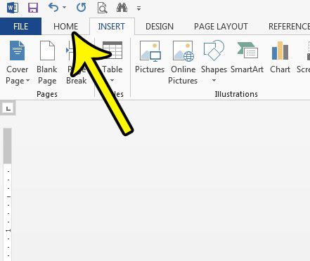 click the home tab in word 2013
