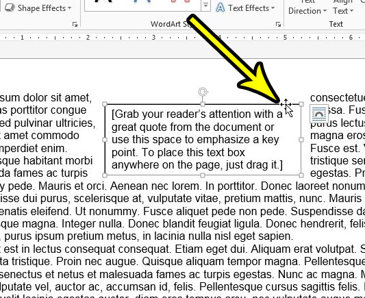 how to remove a text box in word 2013
