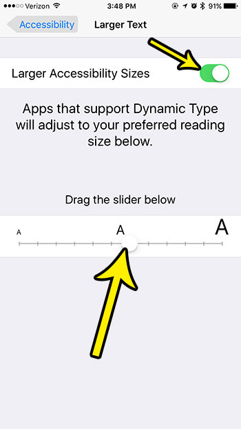 how to get very large text on iphone 7