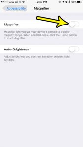 how to disable the magnifier on an iphone 7