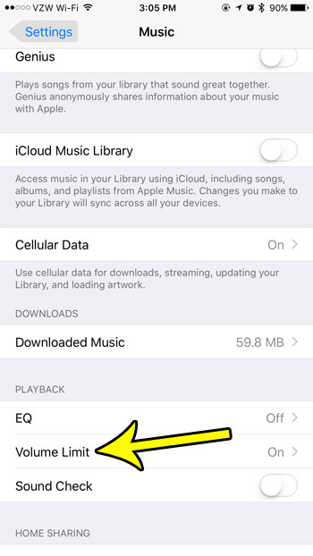 iphone music volume limit