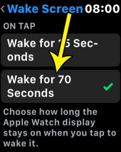 how to keep apple watch screen on for longer