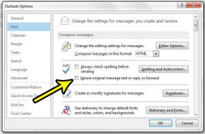 how to spell check the original message in outlook 2013