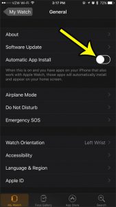 how to stop automatic app install on apple watch