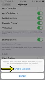 how to enable dictation on iphone 7