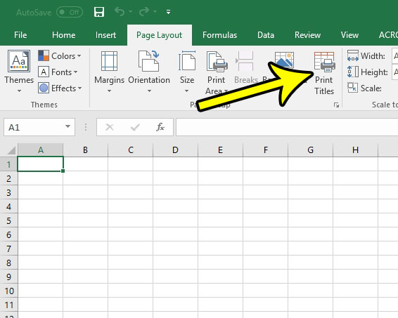 how to print titles in excel 2016