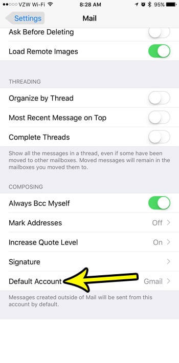 How to Change the Default Email Account on an iPhone 7 - 92