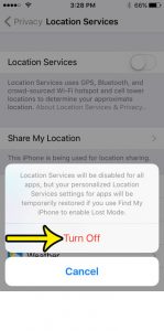 how to disable location services on iphone se