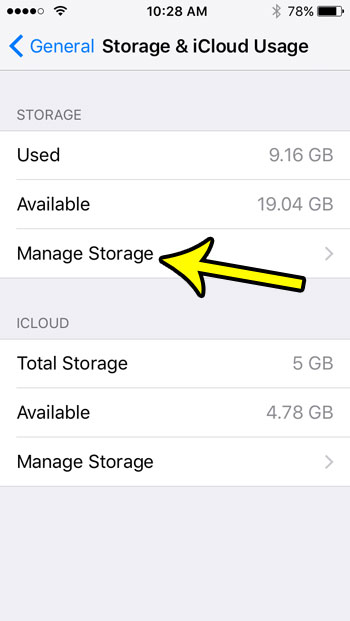 iphone se app storage usage