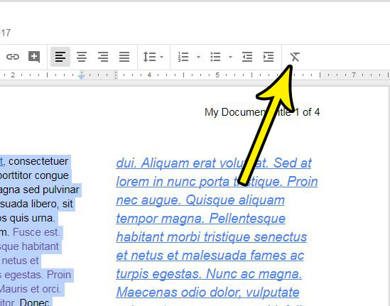 how to clear formatting in google docs