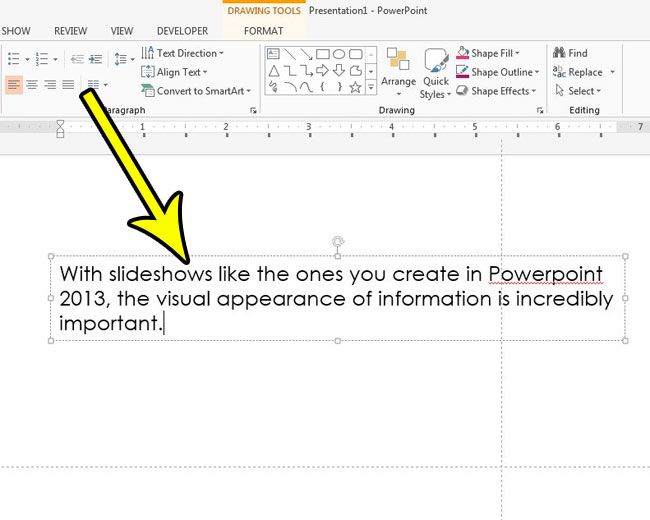 select a text box in powerpoint 2013