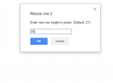 how to increase row height in google sheets