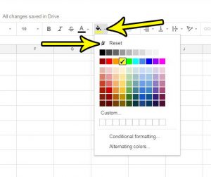 how to clear fill color in google sheets