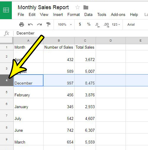 how to add a new row in google sheets