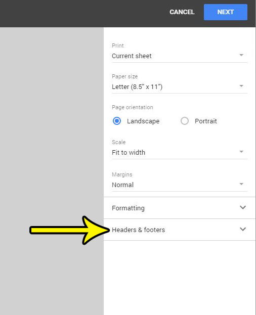 how to add file name to header in google sheets