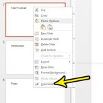 how to hide a slide in powerpoint 2013