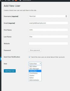 how to add a new user in wordpress